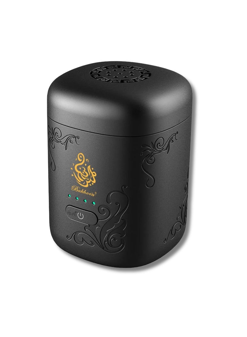 Bakhoor Bukhoor Portable Electronic Incense Burner Smart Bakhoor Oud Diffuser Rechargeable Electric Aroma Device Black - Image 1