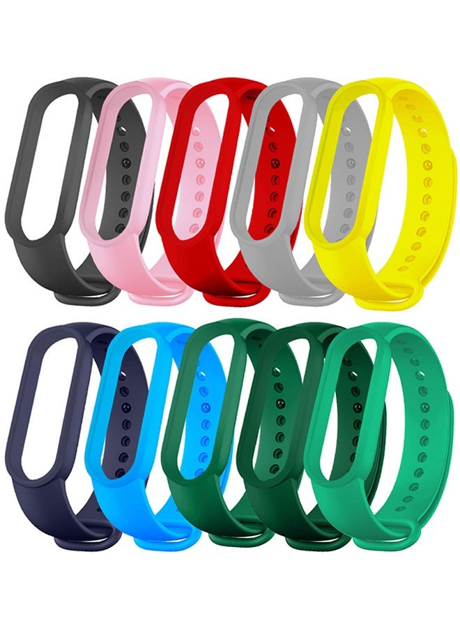 10 Pieces of Strap Band for Xiaomi Mi Band 6 Mi Band 5 - Silicone Watch band Replacement Band