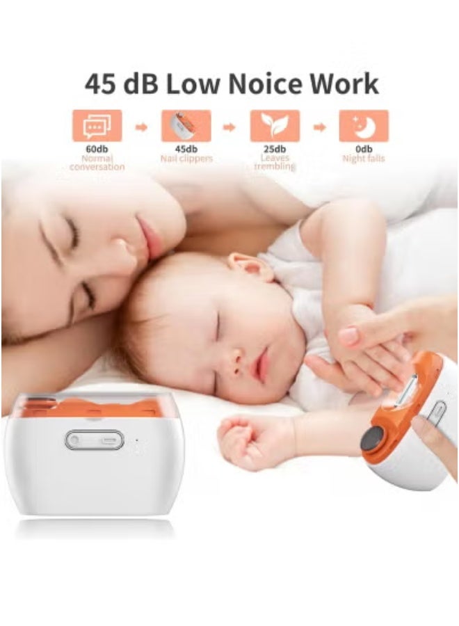 تايجر Portable Electric Nail Clipper & Polisher 2-in-1 – USB Rechargeable Automatic Nail Trimmer with LED Light – Safe, Low Noise, 2 Speed Settings & Built-In Nail Storage – Ideal for Babies, Kids, Adults & Seniors – Gentle Nail Grooming for Home & Travel Use - Image 2