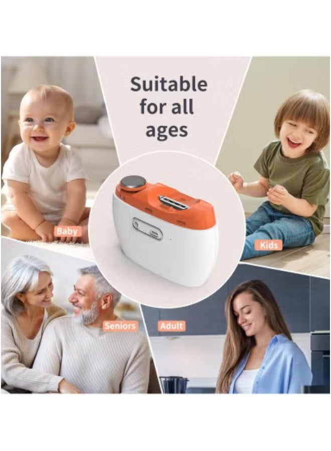 تايجر Portable Electric Nail Clipper & Polisher 2-in-1 – USB Rechargeable Automatic Nail Trimmer with LED Light – Safe, Low Noise, 2 Speed Settings & Built-In Nail Storage – Ideal for Babies, Kids, Adults & Seniors – Gentle Nail Grooming for Home & Travel Use - Image 4