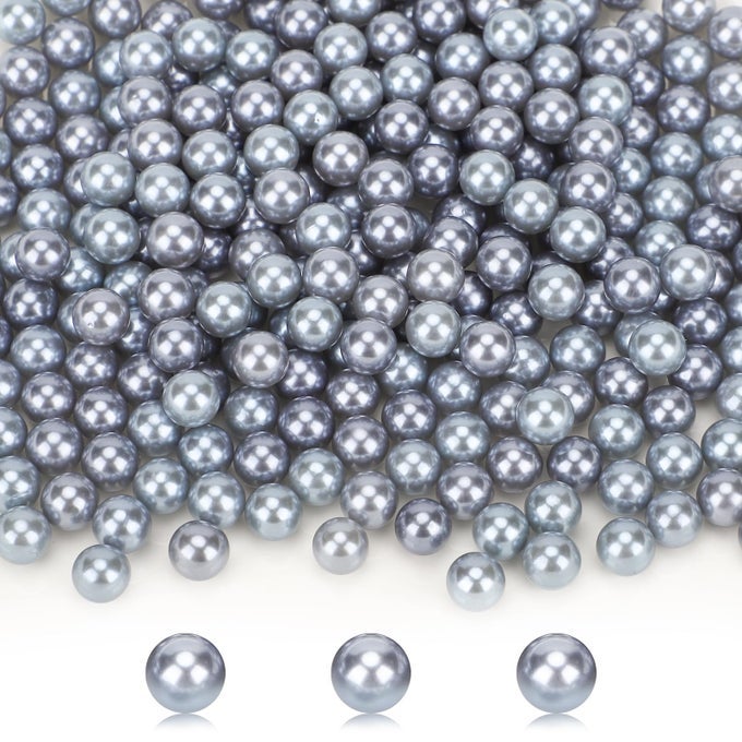 1300PCS SILVER PEARLS BEAD 8MM031IN ROUND ART MAKEUP PEARL FAUX VASE FILLER PEARLS FOR JEWELRY MAKING DIY CRAFTS HOME DECOR WEDDING CENTERPIECES BABY SHOWERS FLORAL ADORNMENT NO HOLE