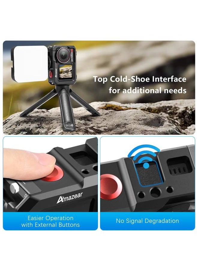 AMAZEAR Metal Cage for DJI Osmo Action 5 Pro Premium Accessories,DJI Action5 Pro Multifunctional Protective Frame Aluminum Housing Cover Combo Kit with Screen Protector - Image 5