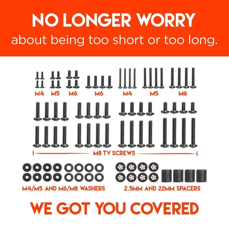 ECHOGEAR Universal TV Mount Hardware Pack - Replacement Hardware Mounting Kit for TVs up to 80" - Includes M4, M5, M6 & M8 Screws - Image 2