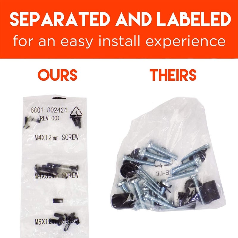 ECHOGEAR Universal TV Mount Hardware Pack - Replacement Hardware Mounting Kit for TVs up to 80" - Includes M4, M5, M6 & M8 Screws - Image 3