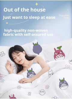 JiFENG 3Pcs Portable Disposable Sheet and Disposable Pillowcase for Travel Hotel Business Travel  - Image 2