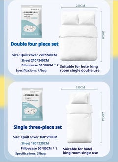 JiFENG 3Pcs Portable Disposable Sheet and Disposable Pillowcase for Travel Hotel Business Travel  - Image 4