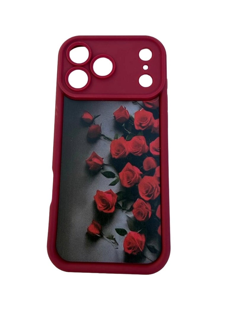 غطاء هاتف محمول لهاتف iPhone 17 Pro Max، بنقوش زهور أنيقة وملونة، مناسب للفتيات والسيدات، مصنوع من السيليكون الناعم الرقيق، مع إطار TPU مقاوم للصدمات والخدوش. - Image 1
