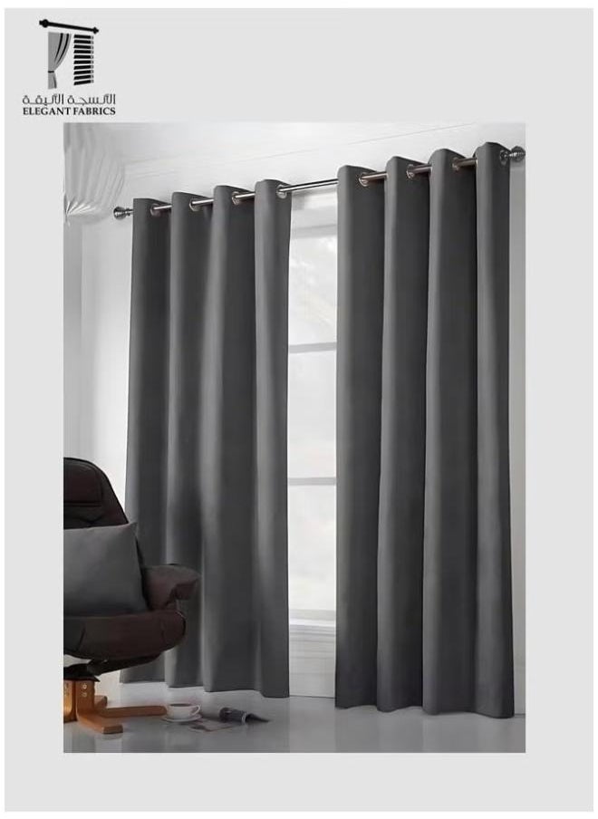ELEGANT FABRICS - Dark Gray Velvet Curtains For Bedrooms, Dining Rooms, Studios, And Offices With Dimensions Of 130 Wide And 240 Long And Block Light - Image 1