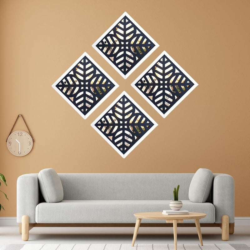 Luxieur Crafts Luxieur 10Inch Decorative Mirror Frames Stylish Wall Art for Living Room Bedroom and Hallway Frames Set of 4  - Image 3