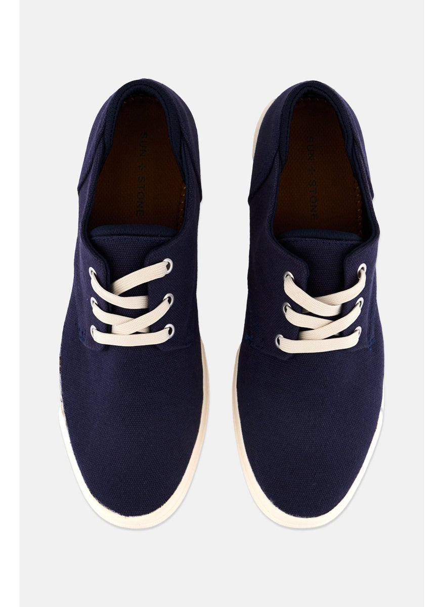 Sun Stone Men Kiva Medium Lace Up Casual Shoes, Navy Blue  - Image 3
