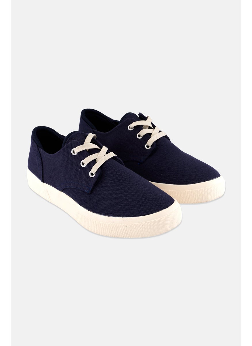 Sun Stone Men Kiva Medium Lace Up Casual Shoes, Navy Blue  - Image 1