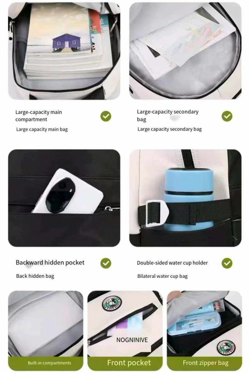 HK New Student Backpack Nilen Fashion High Beauty Multi functional Backpack, Large Capacity Backpack for Boys, Girls, Primary and Secondary School Students - Image 5