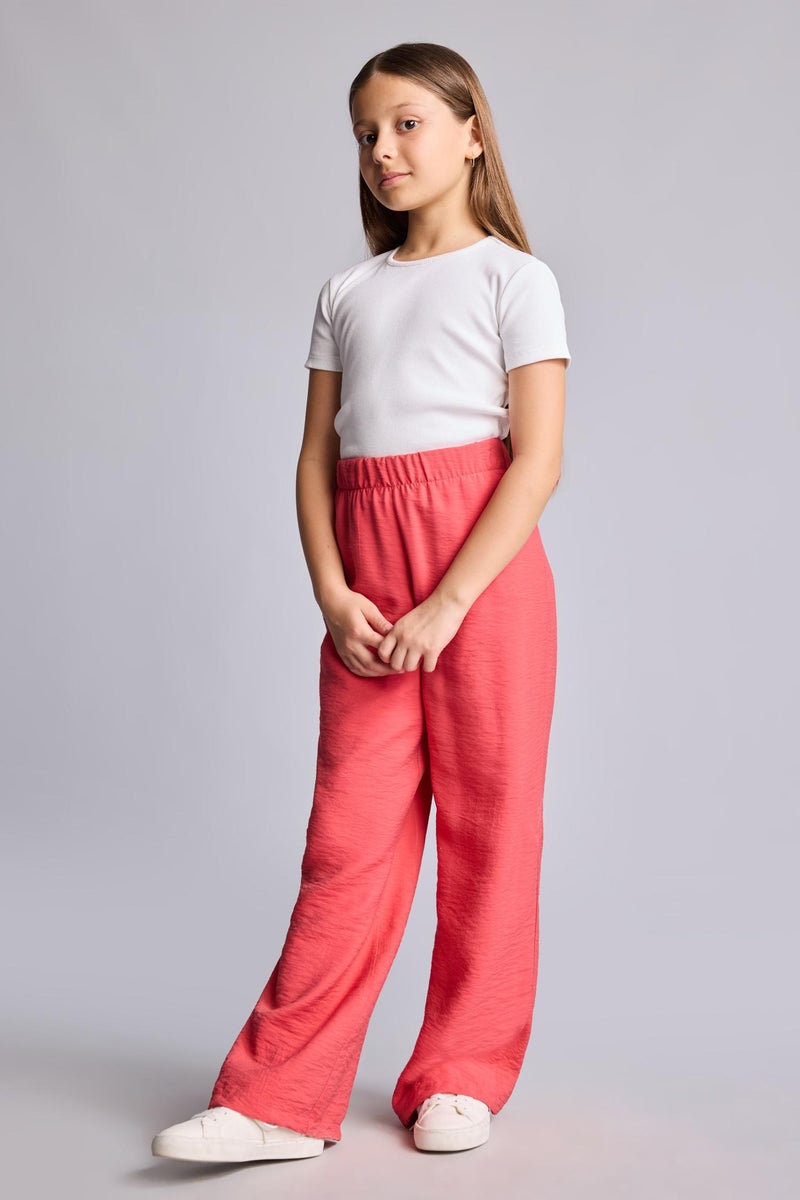 DeFacto Red Girl Crinkle Viscose Trousers Casual - Image 2