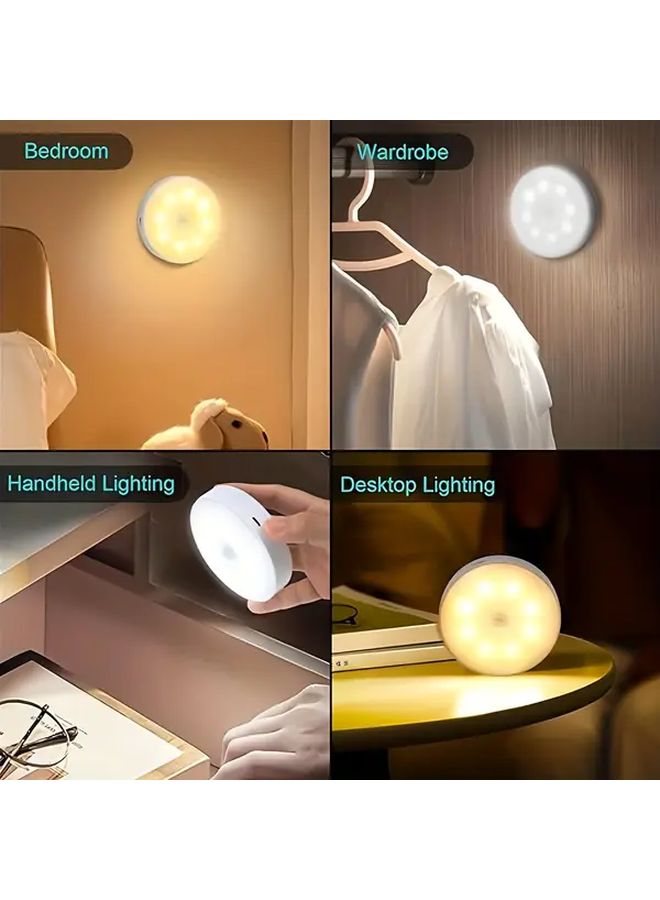 5pcs White LED Motion Sensor Lights Battery Free Adjustable Brightness - Image 5