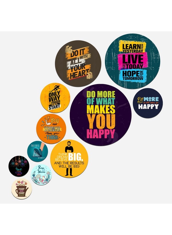 Artvibes Designer Wooden Wall Hanger for Home Decoration | Office | Gift | Wall Decor Hanging Items | Wall Art | Living Room | Bedroom | Wood Decorative Items (WPS_111N), Pack of 11 Pieces - Image 1