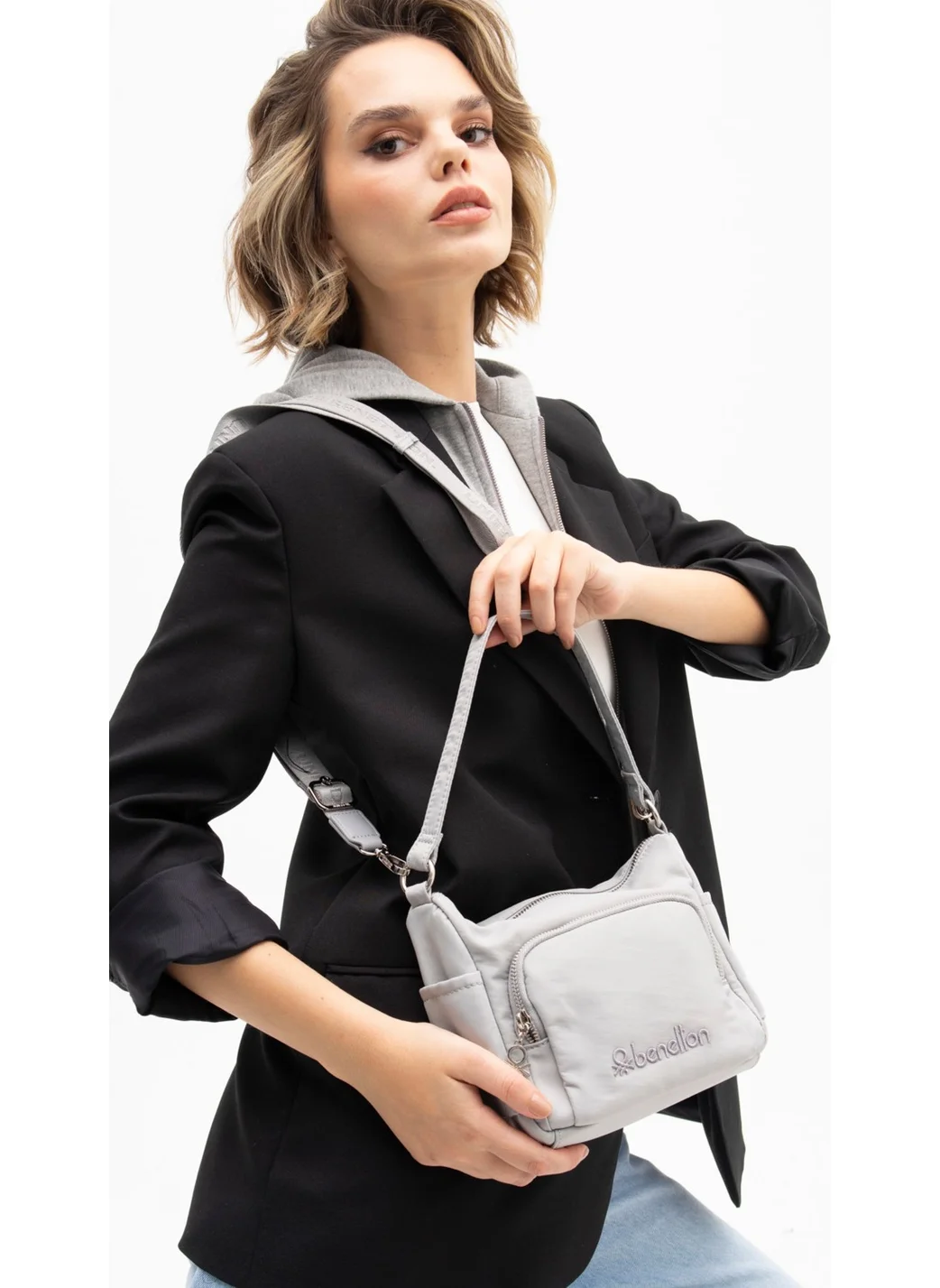 يونايتد كولورز أوف بينتيون Benetton Women's Crossbody Bag A.grey BNT1202