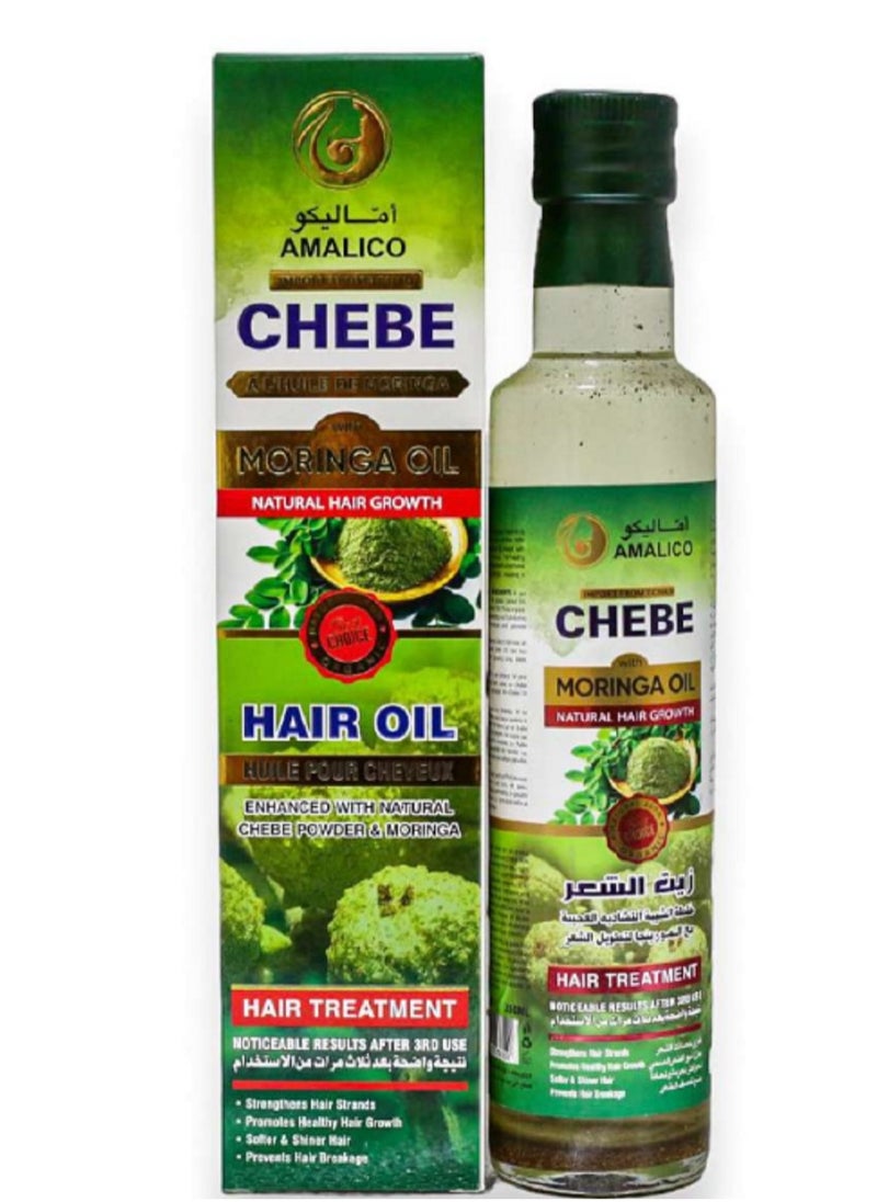 AMALICO AMALICO 2-in-1 Moringa Hair Growth Oil Authentic African Chebe Powder  100% Natural For Deep Scalp Nourishment  250gm 