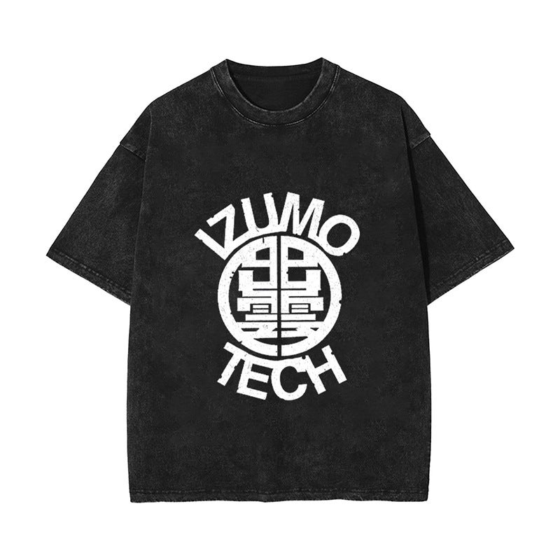 2025 Export New Anime Kaiju No.8 Monster No. 8 Retro Cotton Washed Distressed Short-Sleeved T-Shirt - Image 4