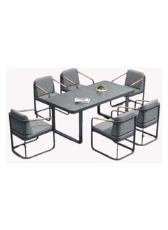 Aller 7-Piece Outdoor Aluminium Dining Set Dark Grey and Brown 75 x 90 x 181 cm 319350 - pzsku/Z9A572726DCB6F75E7D79Z/45/_/1734037649/1dcfb582-a71a-4da2-83e8-bf951387ba7b