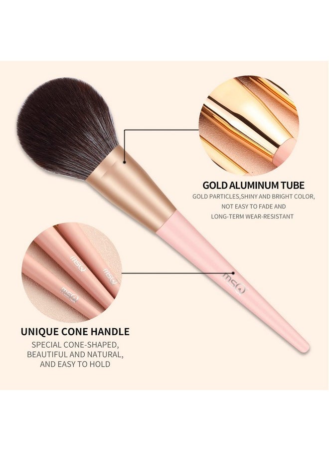 MSQ Make Up Brushes 10Pcs Makeup Brush Set Foundation Brush Blending Brush Synthetic Hair Powder Brushes Fan Brushes Eyeshadow Brushes Eye Brushes Set With Bag(Pink)  - Image 4