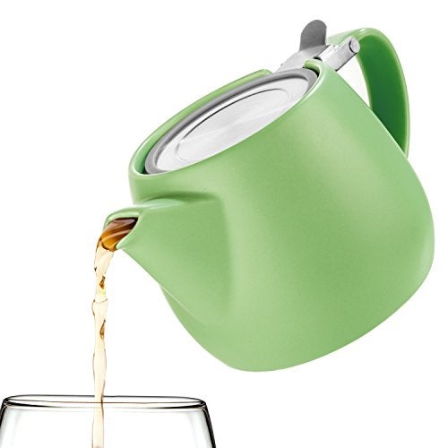 Tealyra - Pluto Porcelain Small Teapot Lime - 18.2-ounce (1-2 cups) - Matte Finish - Stainless Steel Lid and Extra-Fine Infuser To Brew Loose Leaf Tea - 540ml - Image 4