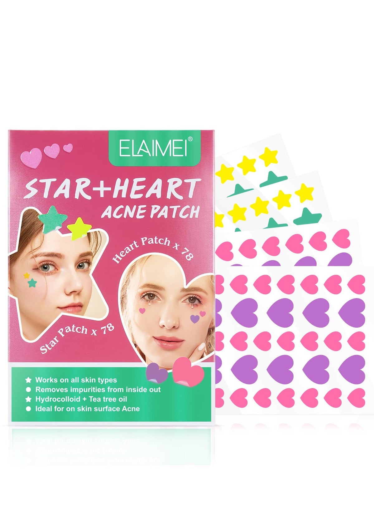 Reduces Inflammation Sticker Excefore Acne Pimple Patches, Hydrocolloid Acne Stickers, Cover Dot for ...