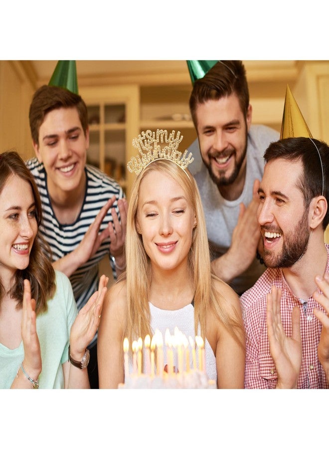 أوبري تيجان عيد ميلاد مرصعة بأحجار الراين الذهبية والبيضاء من AOPRIE للنساء والفتيات، عبوة من قطعتين - Image 2
