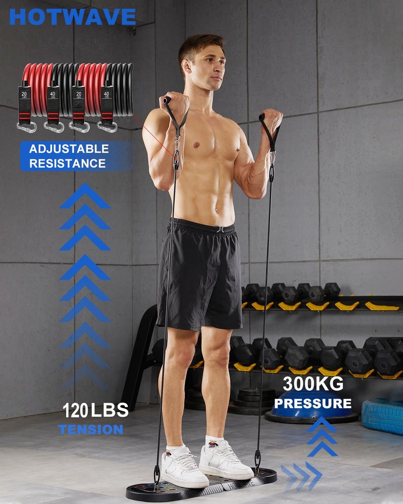 Hot Wave Hotwave 20 in 1 Push Up Board with Resistance Bands, Push Up Bar Fitness,Pushups Handle For Floor.Portable Home Gym Workout Equipment for Men and Women,Patent Pending - Image 3