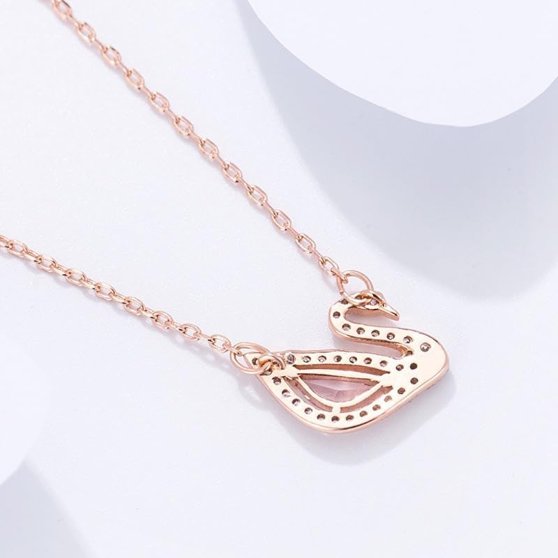 J.Rosée Rose Gold Plated Swan Pendant Necklace with Swarovski Elements for Women - Image 4