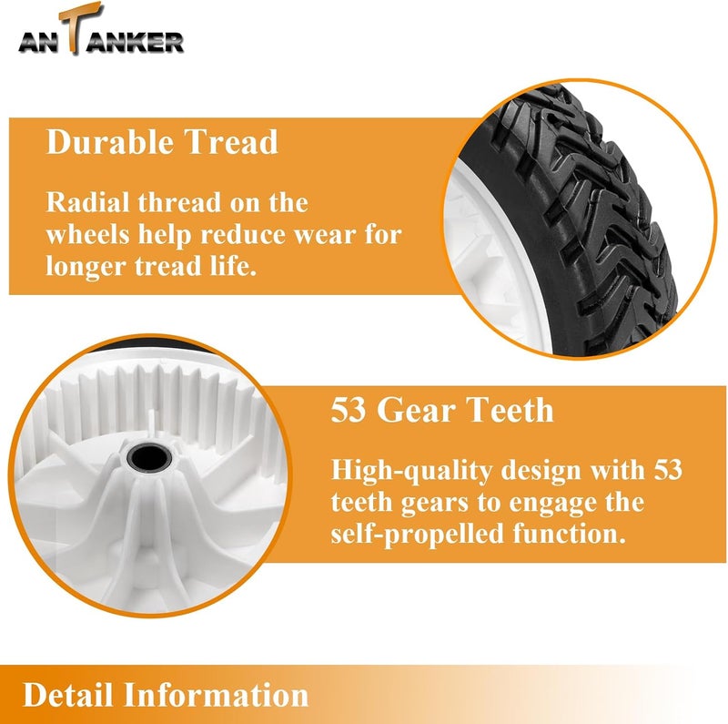 Antanker 105-1815 Front Drive Wheels Replace for Toro 22'' Recyclers Mower 20001-20111. Replace for Stens 205-272 Wheel Gear Assembly Wheels Self-Propelled Walk-Behind Push Lawn Mower, 2 Pack, 8 Inch - Image 4