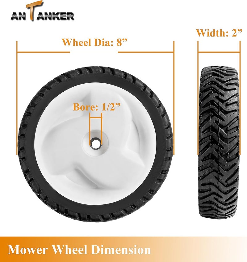 Antanker 105-1815 Front Drive Wheels Replace for Toro 22'' Recyclers Mower 20001-20111. Replace for Stens 205-272 Wheel Gear Assembly Wheels Self-Propelled Walk-Behind Push Lawn Mower, 2 Pack, 8 Inch - Image 2