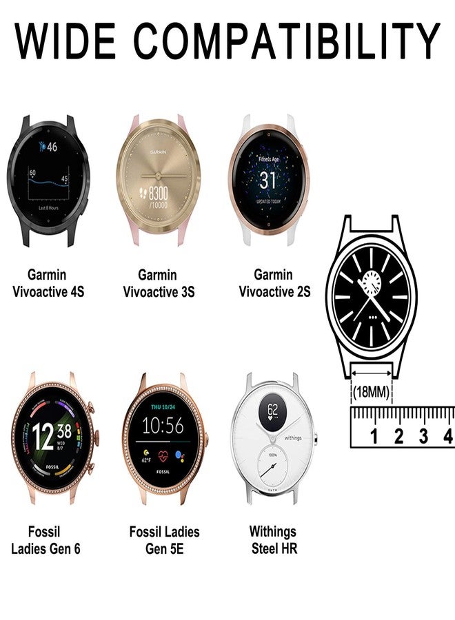 Vanjua Band for Garmin Venu 3S / Venu 2S / Vivoactive 4S / Vivomove 3S / Forerunner 265s Watch Bands, 18mm Quick Release Leather Replacement Wristband Sport Strap for Garmin Forerunner 255S / 265S Bands Women Men - Image 2