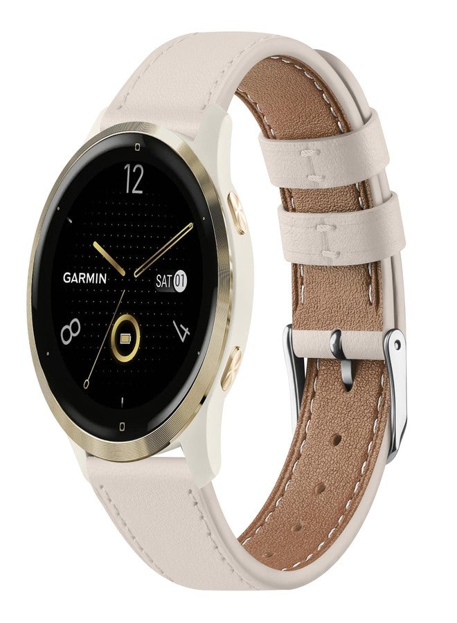 Vanjua Band for Garmin Venu 3S / Venu 2S / Vivoactive 4S / Vivomove 3S / Forerunner 265s Watch Bands, 18mm Quick Release Leather Replacement Wristband Sport Strap for Garmin Forerunner 255S / 265S Bands Women Men - Image 1