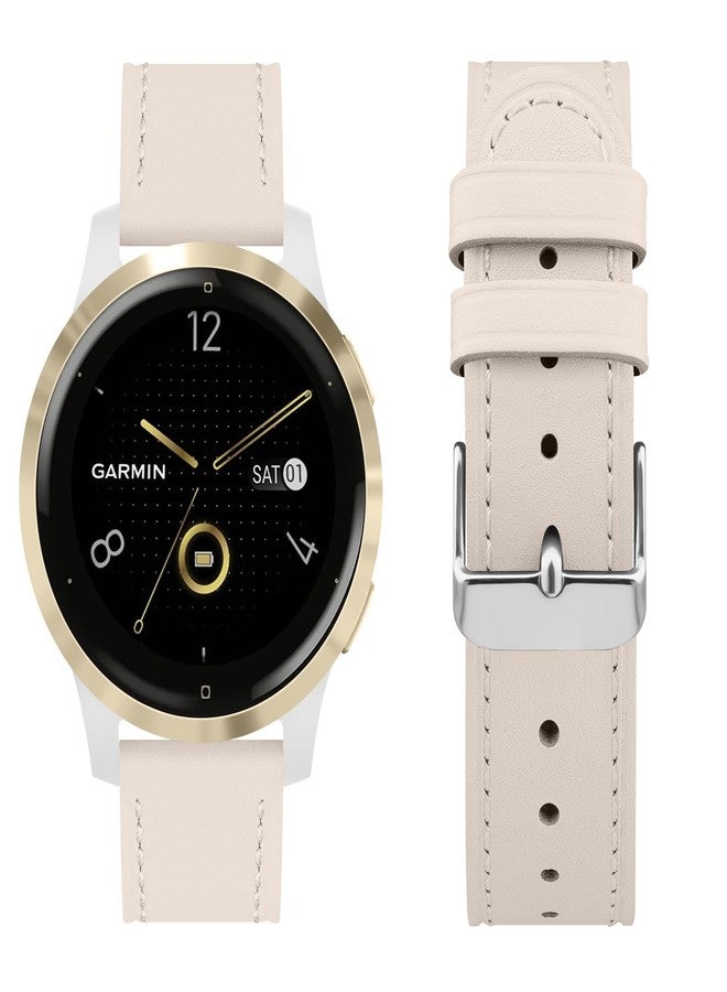 Vanjua Band for Garmin Venu 3S / Venu 2S / Vivoactive 4S / Vivomove 3S / Forerunner 265s Watch Bands, 18mm Quick Release Leather Replacement Wristband Sport Strap for Garmin Forerunner 255S / 265S Bands Women Men - Image 3