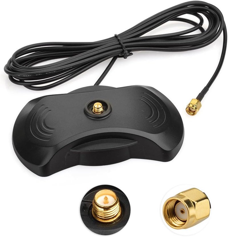 Superbat Wi-Fi Antenna Stand Base with RP-SMA Connector and 10ft Extension Cable, 2 x Powerful Magnets - Image 1
