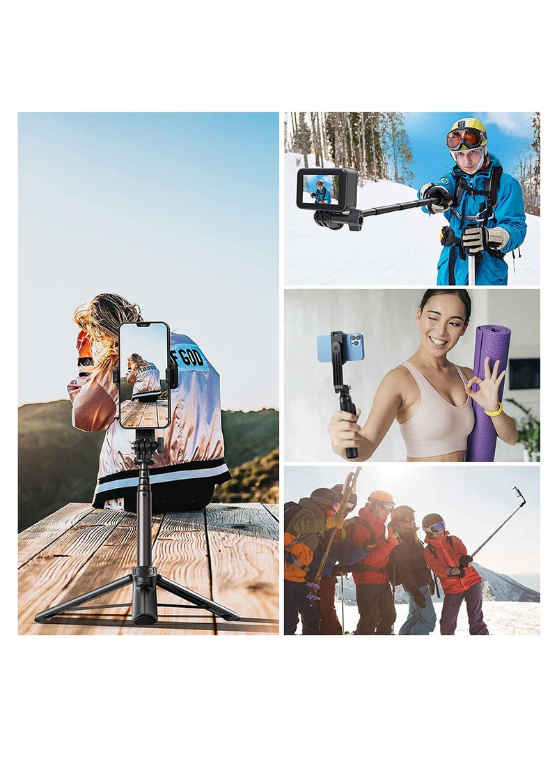 TELESIN - Wireless Remote Control Selfie Stick for GoPro Hero 9, 10 with Phone Holder Clip and Tripod for Action Camera - Image 1