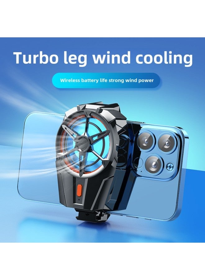 Loquat Charging 3rd Gear, X52 Mobile Phone Radiator Air-cooled Refrigeration Magnetic Suction Live Tablet Computer Cooling Back Clip Mute-Colour:【x52 Electroplated Silver】 Charging Three-speed Adjustment - Image 1