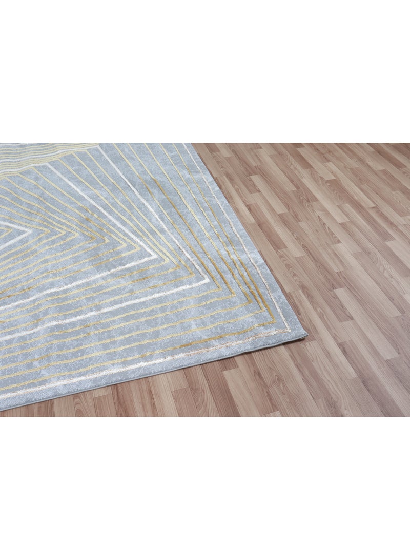 SARA Luxury and modern Turkish carpet adds an aesthetic touch to the home size 200 * 290 cm, gray / gold - Image 3