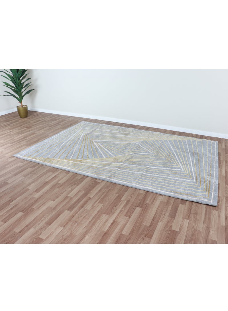 SARA Luxury and modern Turkish carpet adds an aesthetic touch to the home size 200 * 290 cm, gray / gold - Image 1