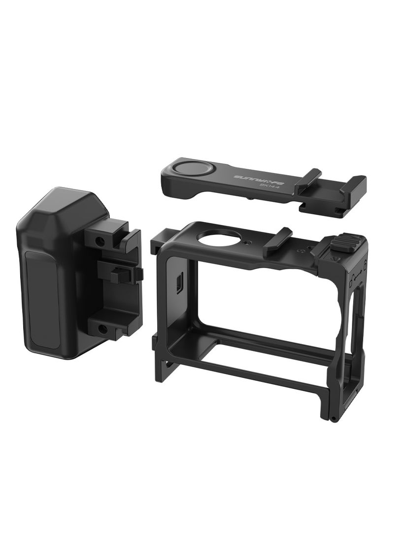 سني لايف Sunnylife متوافق مع DJI Action 6، طقم إطار حماية مع مقبض للتصوير في الشارع، تصميم 2 في 1 قابل للفصل، نظام تركيب سريع، وزن خفيف 57 جم، منفذ Cold Shoe، قفص كاميرا رياضية - Image 1