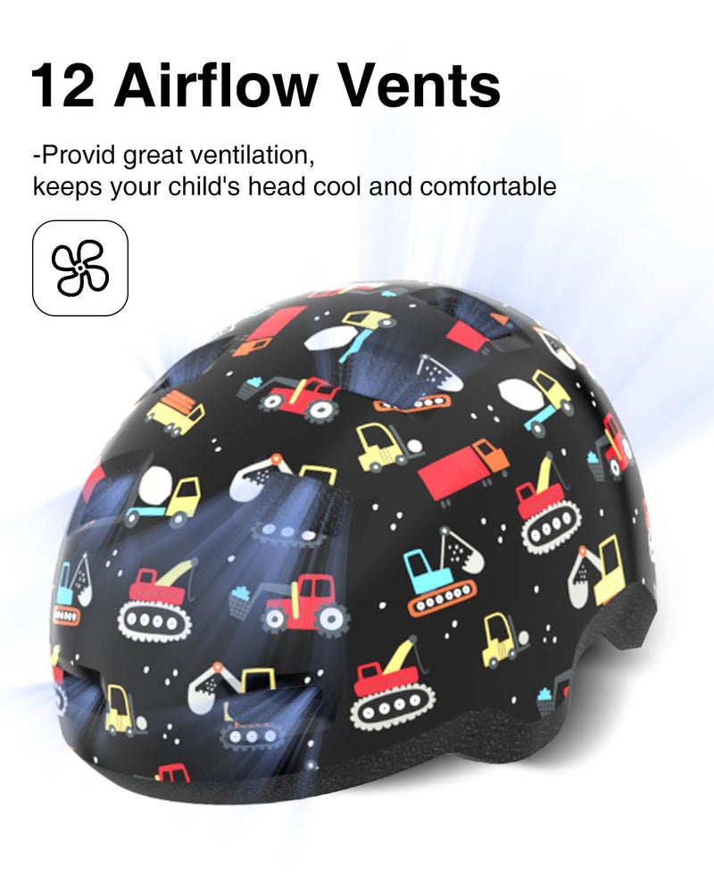 Bimalsic Toddler Bike Helmet 6M-2.5 Years Old- with 12 Vents & Dual Liner (0.16"+0.28") - Adjustable Dial Fit (45-49cm) (XS,Car) - Image 5