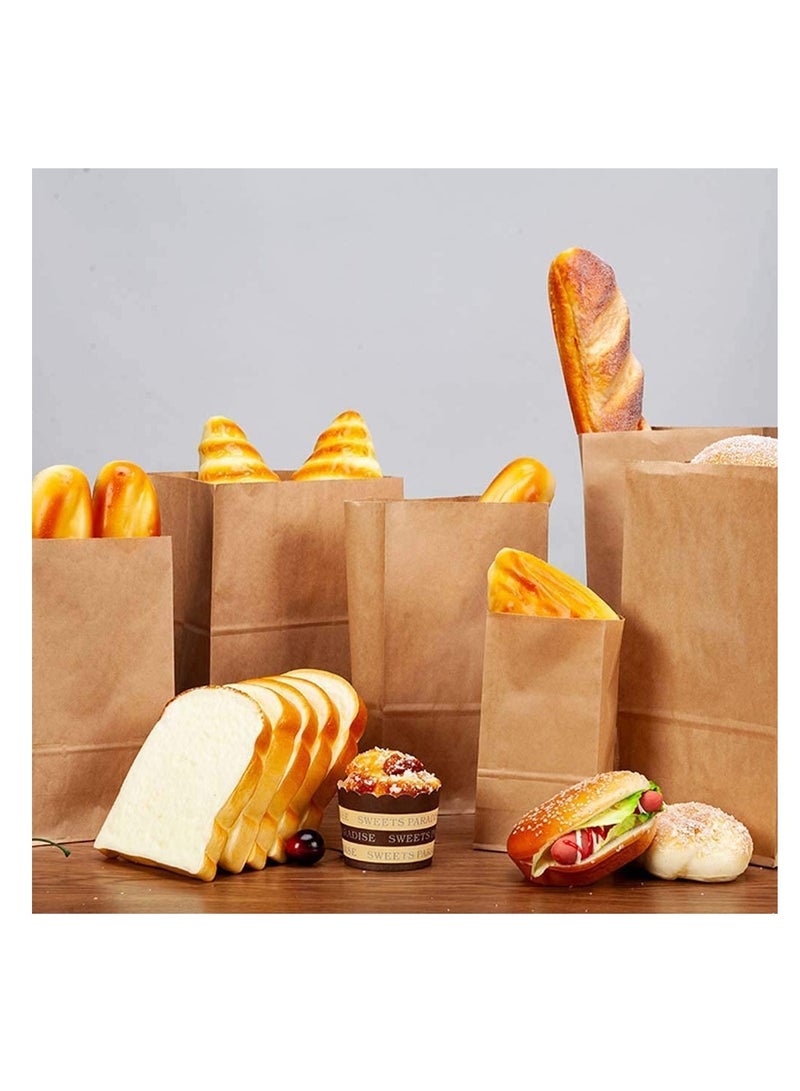 Excefore Kraft Paper Bags 30 Pcs Brown Party Bags with 1 Roll Label Stickers Grease-Resistant Paper Lunch Bags Sandwich Bag Grocery Bags Snack Bags for Birthday Wedding Party Favor (13 x 8 x 24 cm) - Image 2