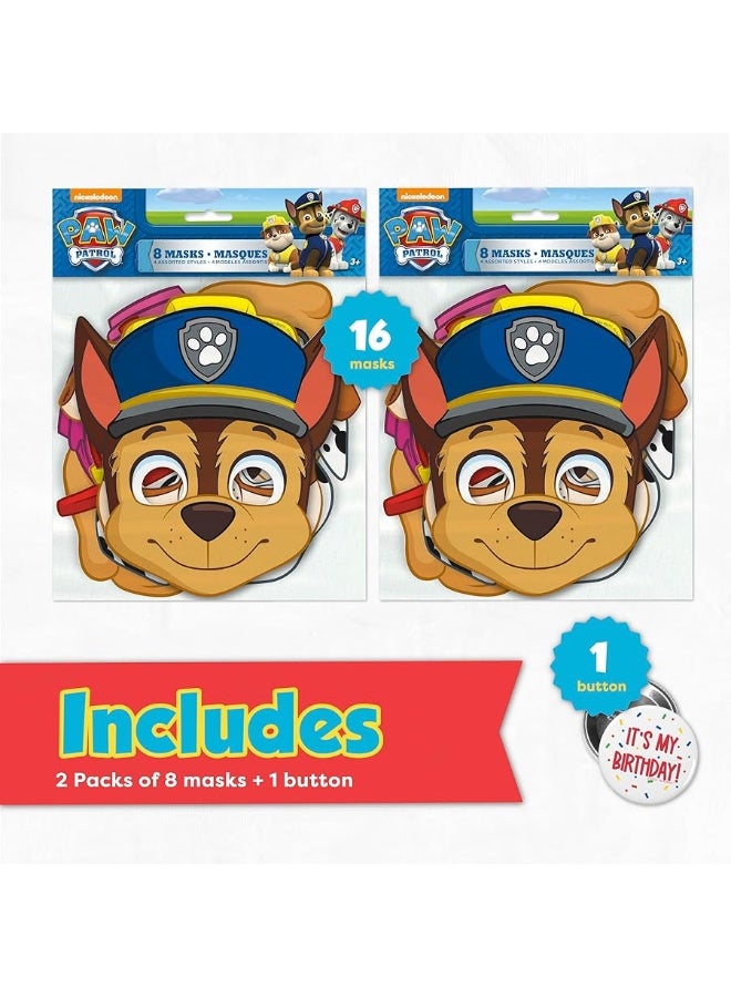 Unique Paw Patrol Masks for Kids Birthday Party Favors and Decorations with Buttons  16 Pack - Image 4