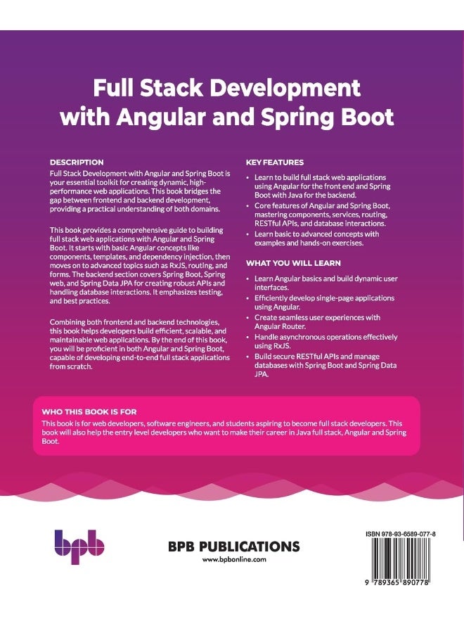 Full Stack Development with Angular and Spring Boo: Build scalable, responsive, and dynamic enterprise - Image 2