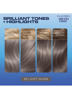 CLAIROL Nice'N Easy Permanent Hair Dye 8S Soft Silver Hair Color Pack Of 1  - Image 5