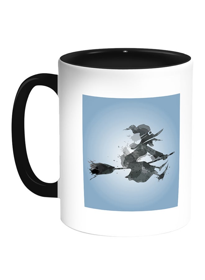 Witch Printed Coffee Mug White/Black 11ounce