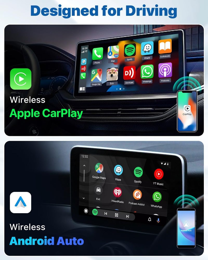 كار لينكيت محول Carlinkit 5.0 لاسلكي كاربلاي/أندرويد أوتو - يحول كاربلاي وأندرويد أوتو السلكي إلى لاسلكي - اتصال مستقر لوسائط السيارة المتعددة - إعداد سهل وتوافق - دعم عبر الإنترنت 24/7 - Image 2