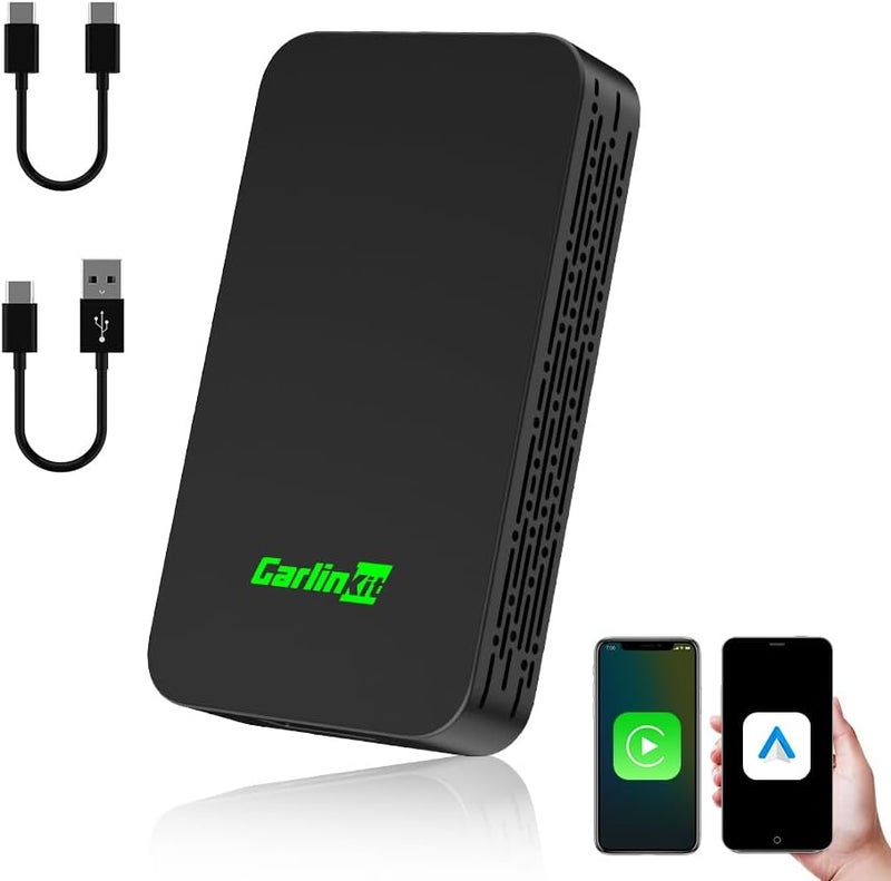 كار لينكيت محول Carlinkit 5.0 لاسلكي كاربلاي/أندرويد أوتو - يحول كاربلاي وأندرويد أوتو السلكي إلى لاسلكي - اتصال مستقر لوسائط السيارة المتعددة - إعداد سهل وتوافق - دعم عبر الإنترنت 24/7 - Image 1