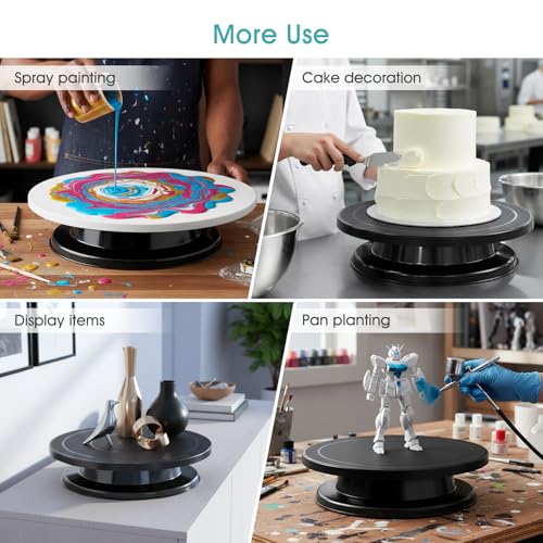 Armrouns 11 Inch Cake Stand, Rotating Cake Turntable for Decorating, Display & Baking, Smooth Revolving Spinner Stand - Image 4