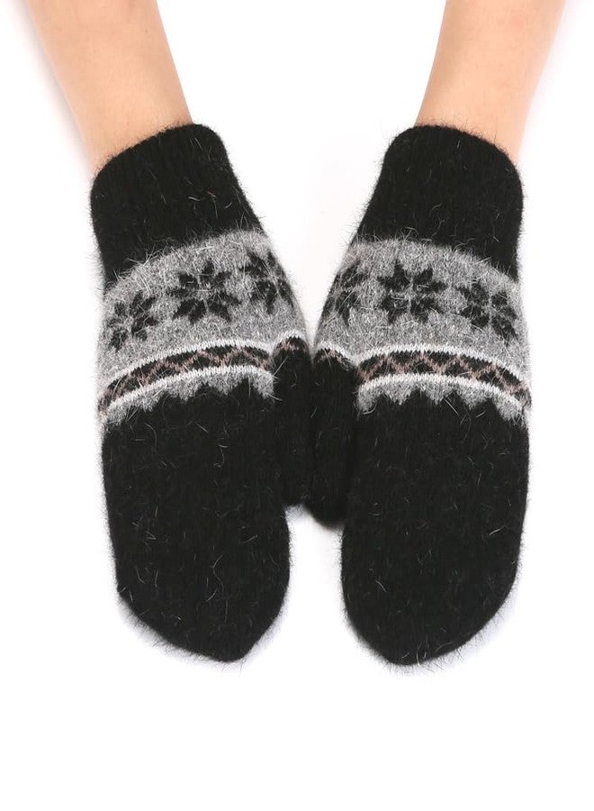Mealah Kids-Winter-Knit-Mittens Boys-Girls Outdoor-Warm-Soft Snowflakes-Gloves Stretchy for 5-10Years Kids - Image 5
